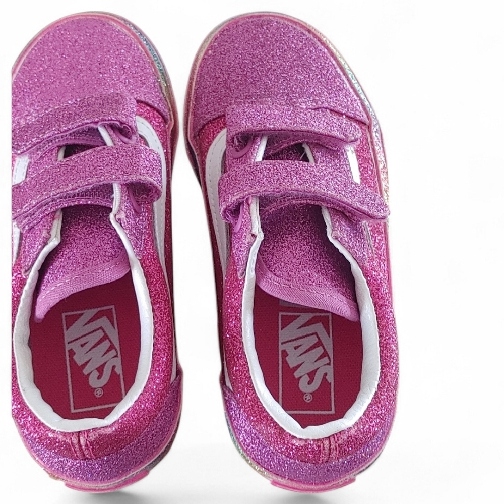 NWOT Vans Kids Old Skool Rainbow Glitter Shoes - Picture 6 of 8